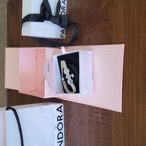 Silver Pandora reflexions bracelet with three charms